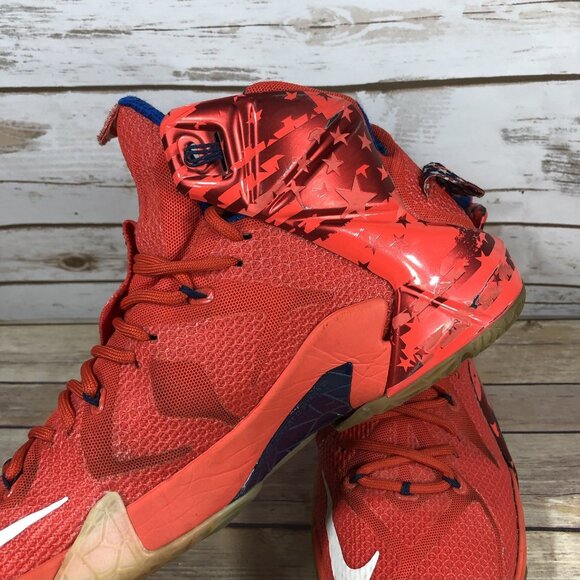 Nike LeBron James XII 12 Independence Day Shoes Mens Size 11 684593-616 Red - Picture 11 of 12